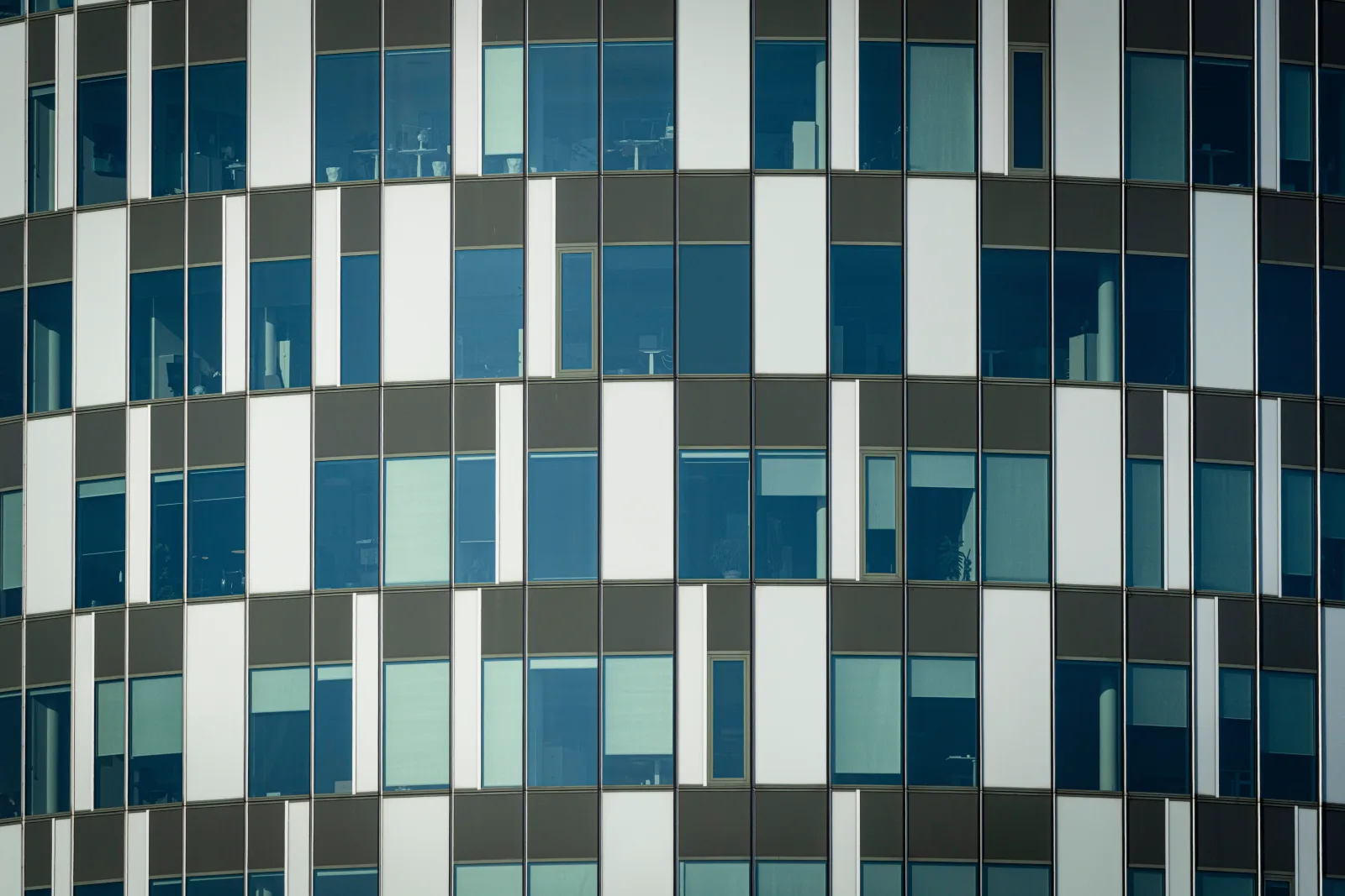 Modern office facade photographed in daylight