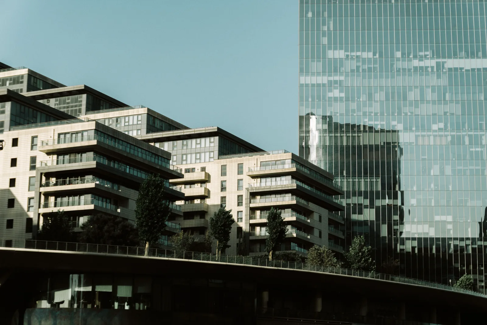 Office buildings on a clear day