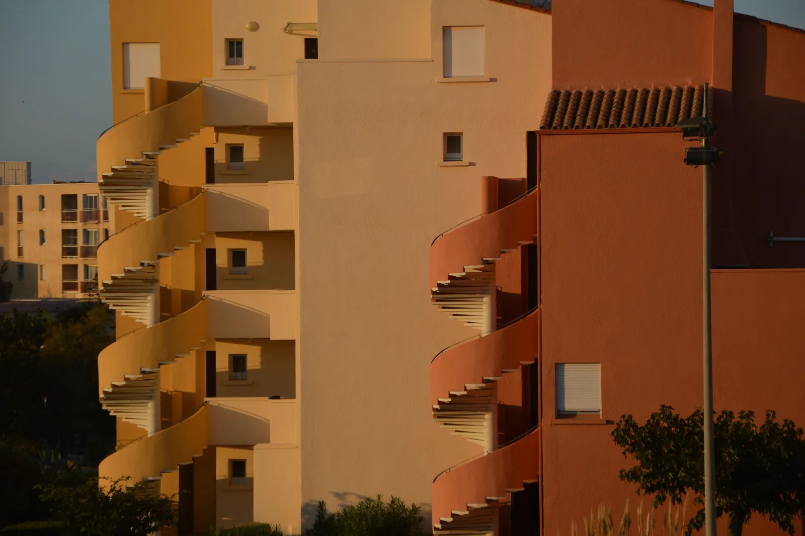 Modern office and residential buildings above the harbour