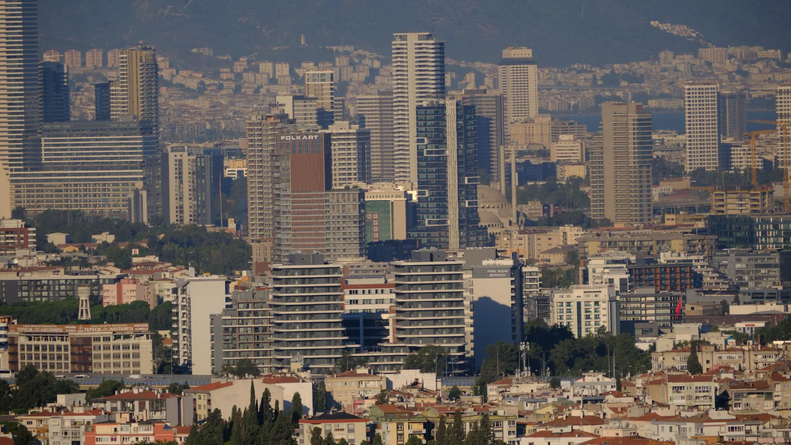 Office buildings business district in daylight