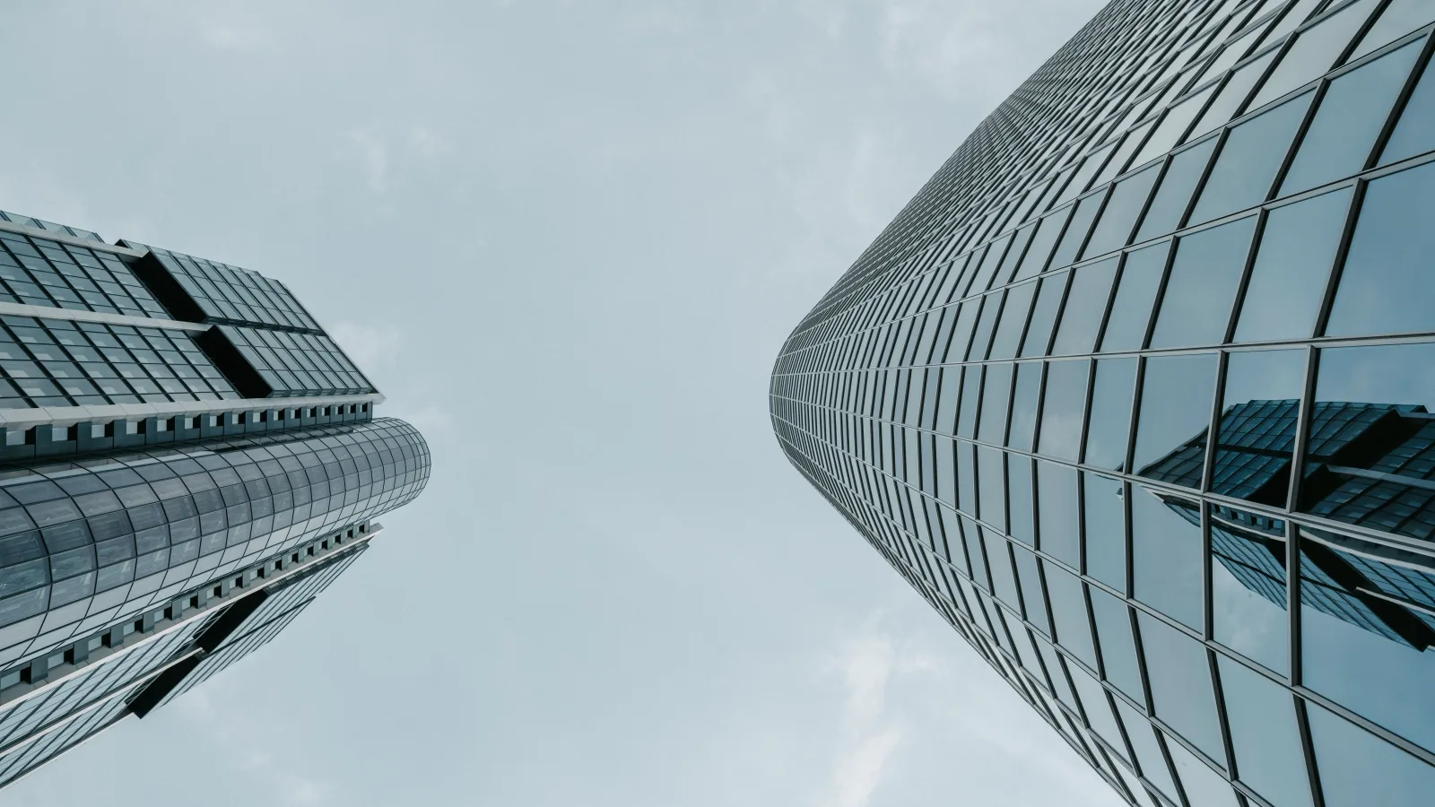 Office buildings seen from street level in daylight