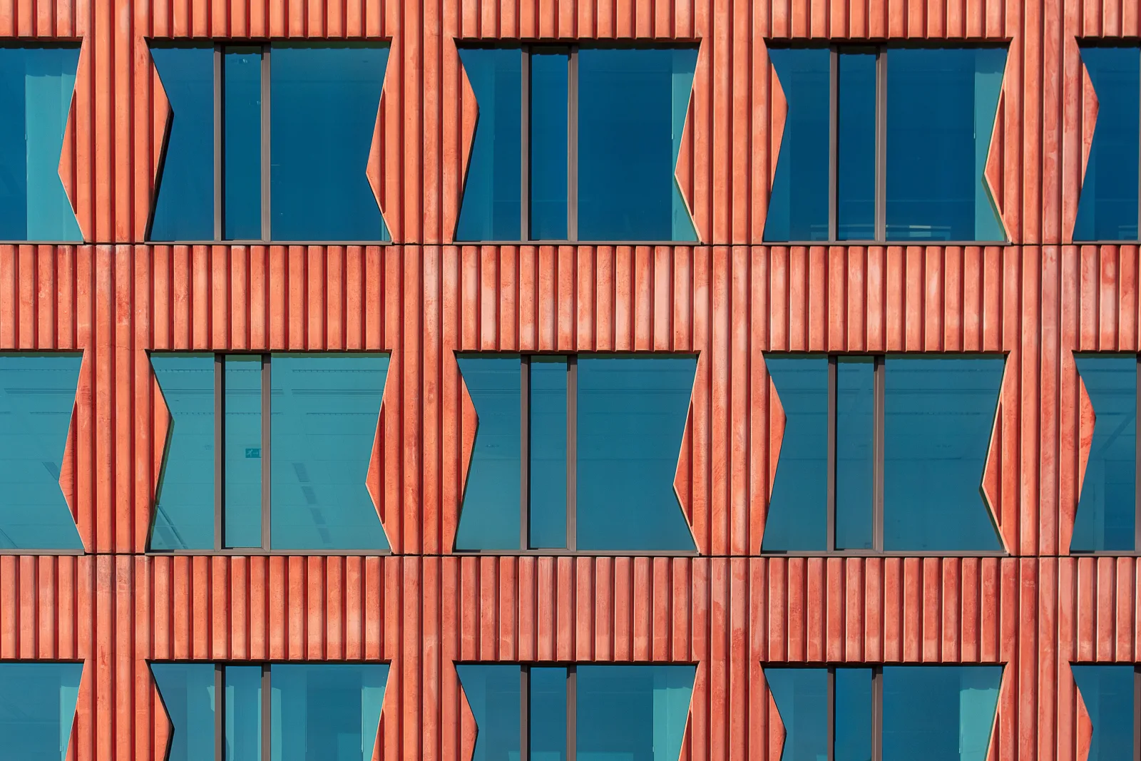 Facade of an office building on a working street